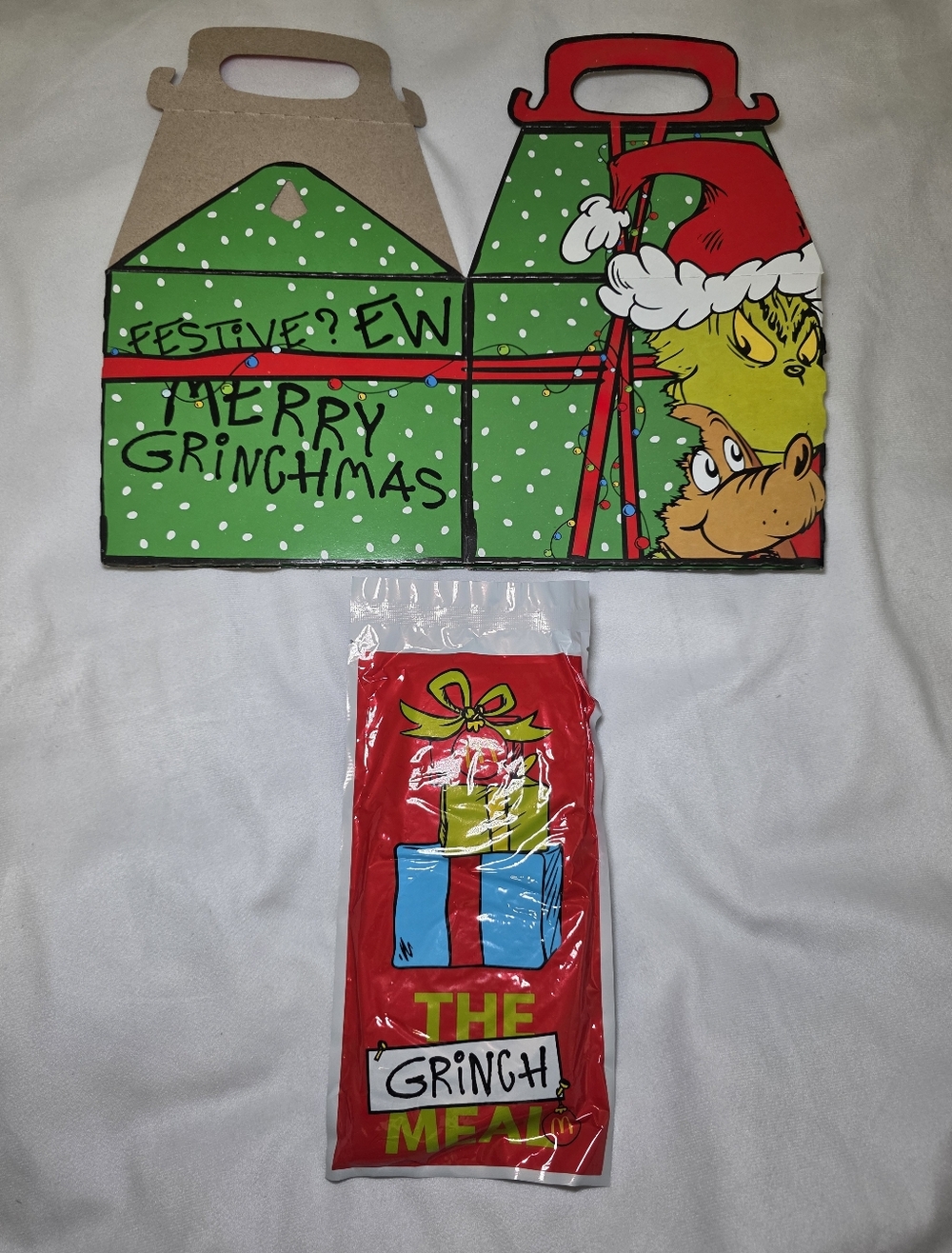 The Grinch McDonald's Happy Meal Limited Box Set- SEALED Socks & Carrying Box